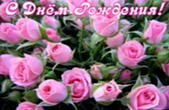 Открытка с Днем Рождения женщине, цветы, розовые розы